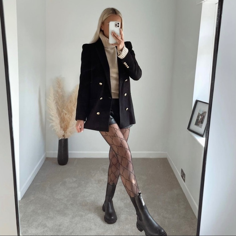 NWT Zara Shoulder Pad Double Breasted Blazer - Picture 11 of 11